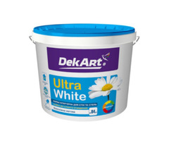 Фарба інтер'єрна для стін та стель біла "Ultra White" DekArt матова біла (База А) | ogoloshennya.com.ua - 1