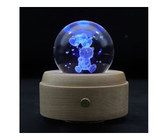 Світильник-нічник 3D шар Ведмедик з сердечками, 7 кольорів | ogoloshennya.com.ua - 1