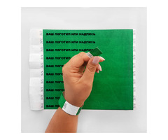 Одноразовый контрольный браслет на руку  DuPont Tyvek с вашим логотипом 250х19м Зеленый - 100 шт | ogoloshennya.com.ua - 1