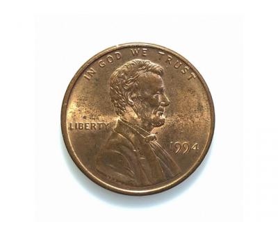 #234 США 1 цент 1994 Лінкольн Цент (Без мітки монетного двору)