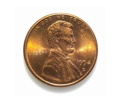 #693 США 1 цент 1994 Лінкольн Цент (Мітка монетного двору: D - Денвер)