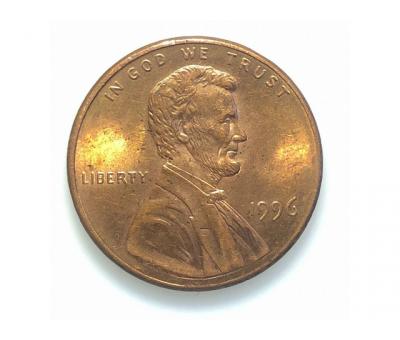 #698 США 1 цент 1996 Лінкольн Цент (Без мітки монетного двору)