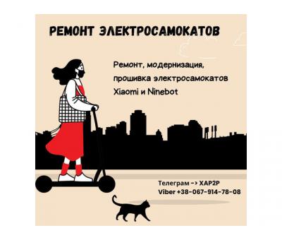 Ремонт, модернізація, прошивка електросамокатів, АКБ (м.Лівобережна)
