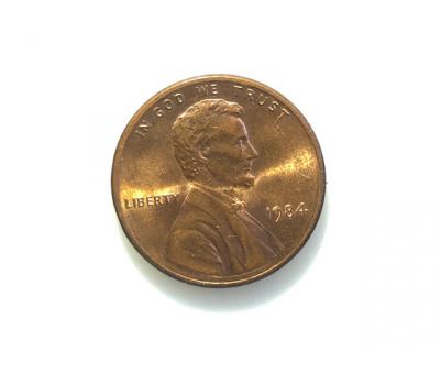 #653 США 1 цент 1984 Лінкольн Цент (без мітки монетного двору)
