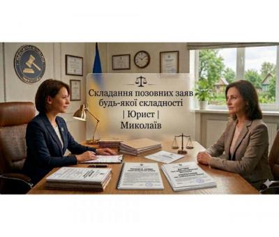 ⚖️ Складання позовних заяв будь-якої складності | Юрист | Миколаїв