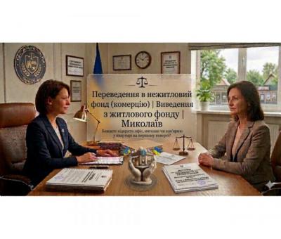 Переведення в нежитловий фонд (комерцію) | Виведення з житлового фонду | Миколаїв