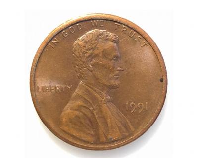 #678 США 1 цент 1991 Лінкольн Цент (Без мітки монетного двору)