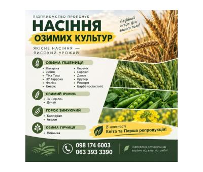 Посівний матеріал озимих культур